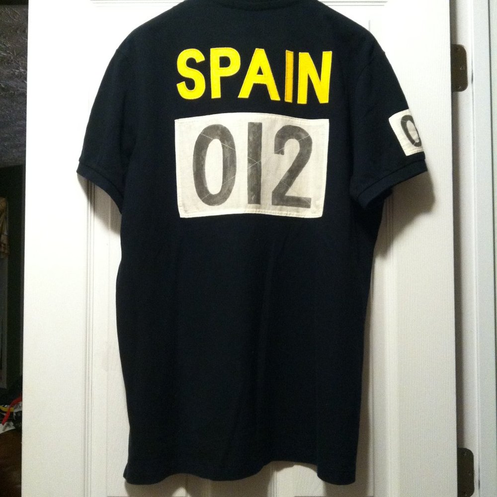 POLO RALPH LAUREN MENS BLACK 100%COTTON OLYMPIC POLO SHIRT SIZE: XL